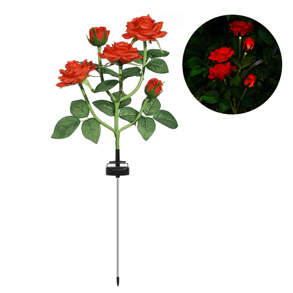 LED Solar Simulation Rose Flower Light Home Decorative Flower Lights Garden Decoration Lawn Lamp Waterproof Landscape Rose Light - Image 2