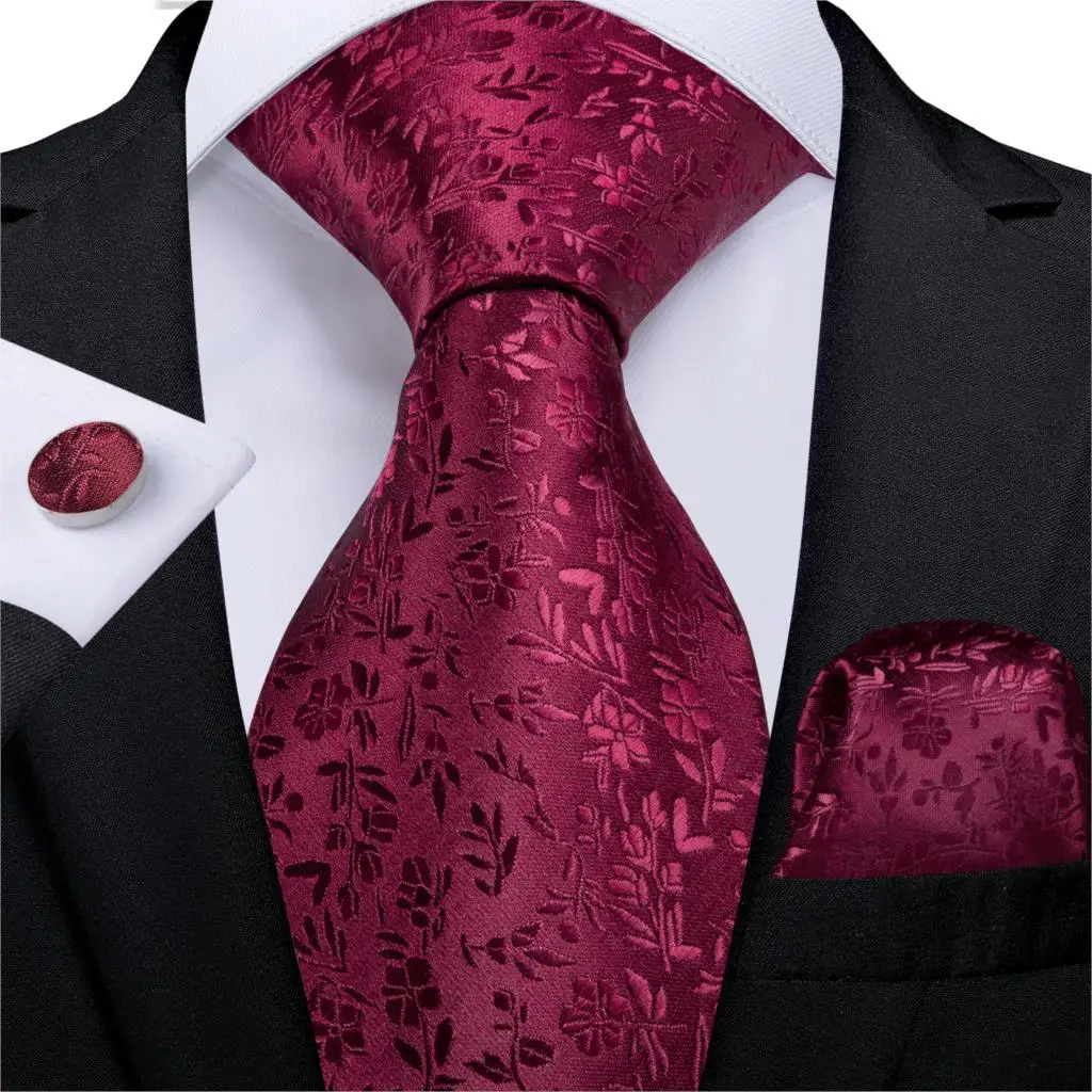 DiBanGu модный персиковый розовый мужской подарок зажим для галстука носовой платок запонки коралловый галстук шелковый галстук Gravat бизнес Свадебный галстук набор - Цвет: MJ-7263