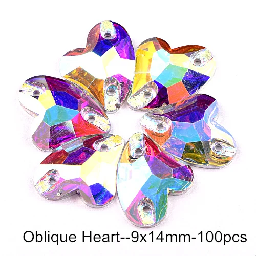 Resin All Shapes Crystal AB Round Sew On Rhinestones Flatback стразы Sewing Rhinestone Wedding Dress F0178 - Цвет: 9x14mm-100PCS