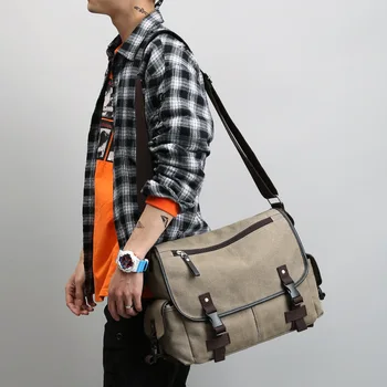 

2020 Men Laptop Messenger Bags Fashion Man Computer Bag Shoulder Bags Handbag Postman Men's Canvas Student For Macbook 14 Inch