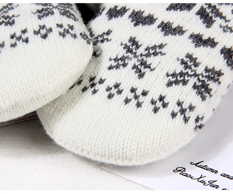 Модные вязаные перчатки мужские/женские зимние теплые и пальчиковые перчатки снежинка шаблон Рождество тема Двойной холодный пояс белые перчатки D74