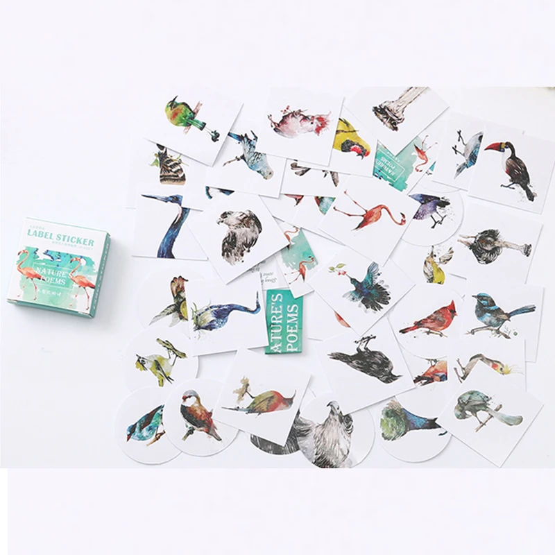 

cute Cartoon birds Memo pad Stickers Posted It Kawaii Planner Scrapbooking Stationery Sticker Escolar School Supplies