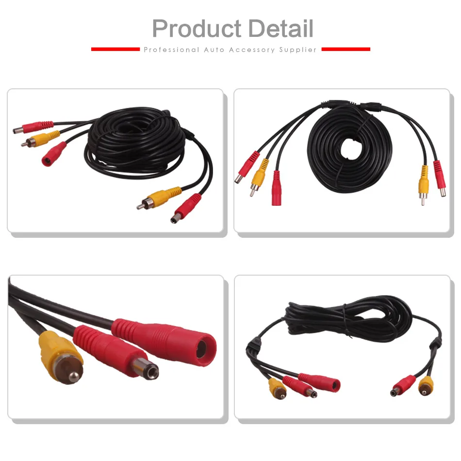 DC Питание RCA AV видео 12V 24V Удлинительный кабель для адаптера переменного тока для автомобиля, грузовика, автобуса парковки домашнего видеонаблюдения Камера 5/10 метров