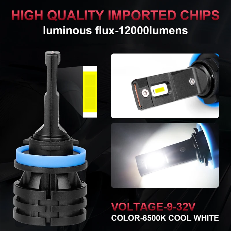 Hlxg Мини-Автомобильный головной светильник led h7 mini led 9005 9006 hb4 hb3 h4 bombilla led h7 led головной светильник автомобильный противотуманный светильник 12 в 6000 К 6500 К