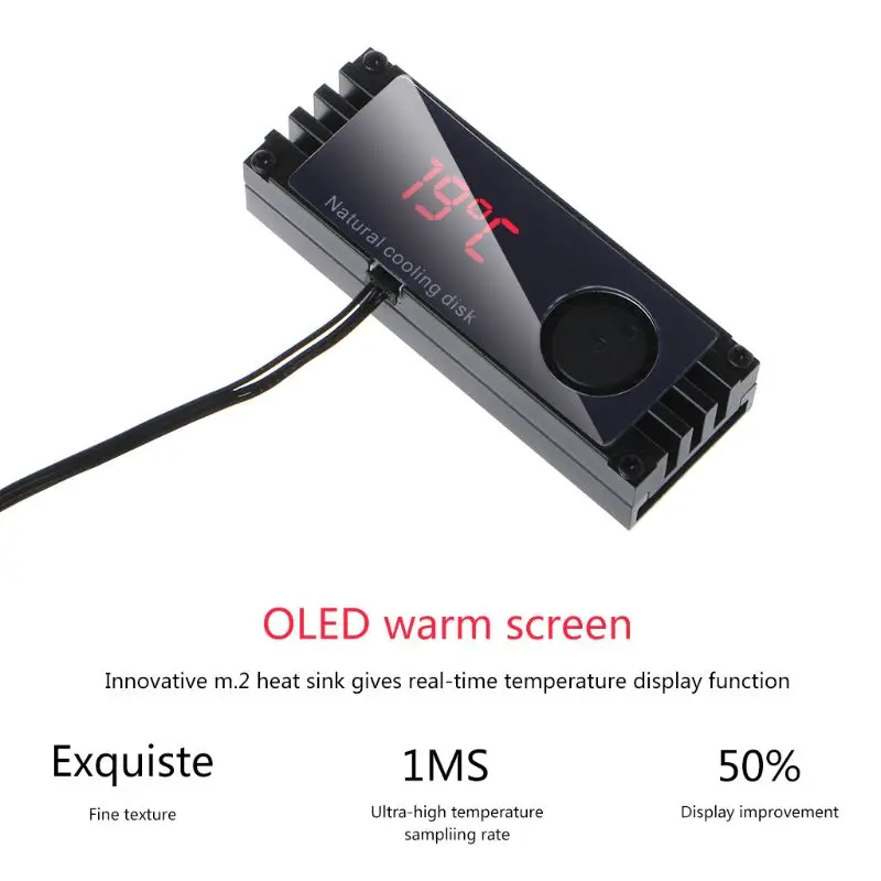 

Temperature OLED Display M.2 2280 SSD Heatsinks Heat Thermal Pads
