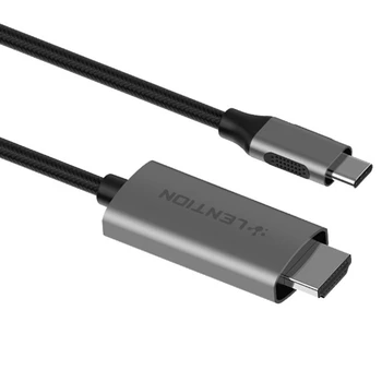 

LENTION Type-C to HDMI 4K 60Hz Male HD Adapter Cable Braided Network Cable Plug and Play Suitable for , Xiaomi Notebook