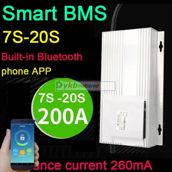 

smart BMS 7S - 20S 200A Lifepo4 Li-ion Lithium Protection Board Balance Bluetooth APP 24V 48V 60V 72V 16S 8S 12S 14S 3.2V 3.7V