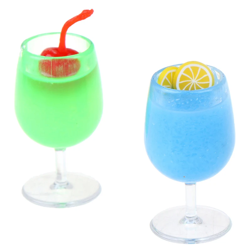 1Pc Resin Cocktail Cup Simulation Drink Glass Model Toy Doll House Decoration Scale 1/12 Dollhouse Miniature Accessories