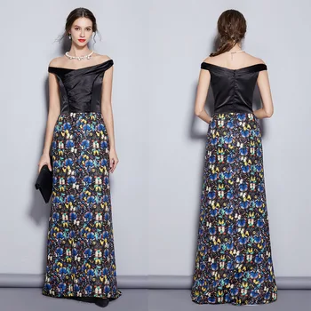 

Butterfly Print Evening Dresses African Style Women Party Gowns Off The Shoulder Long Formal Dress vestidos de fiesta