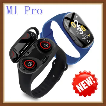 

2020 New M1 Pro 2nd Smart Watch V5.0 Bluetooth Earphones Sport Watch Bluetooth наушники Heart Rate Monitor Smart Wristband