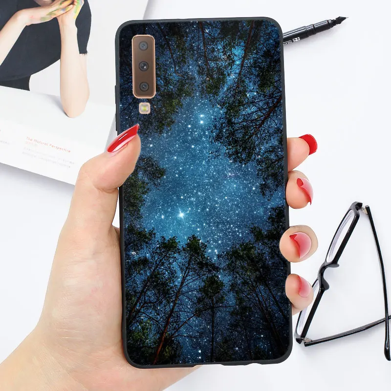 Мягкий ТПУ чехол для samsung A7 чехол силиконовый глянцевый яркий чехол для samsung Galaxy A5 A6 A8 Plus чехол - Цвет: OO16