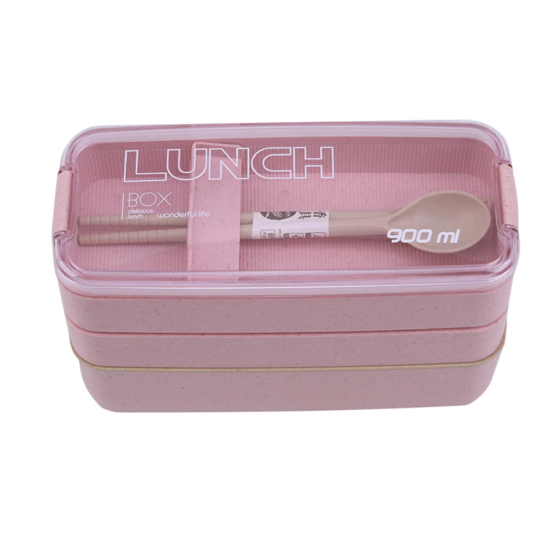Portable Multilayers Plastic Food Container Kitchen Lunch Box Kids School Portable Bento Box Fit Hiking Camping Kitchen Supplies