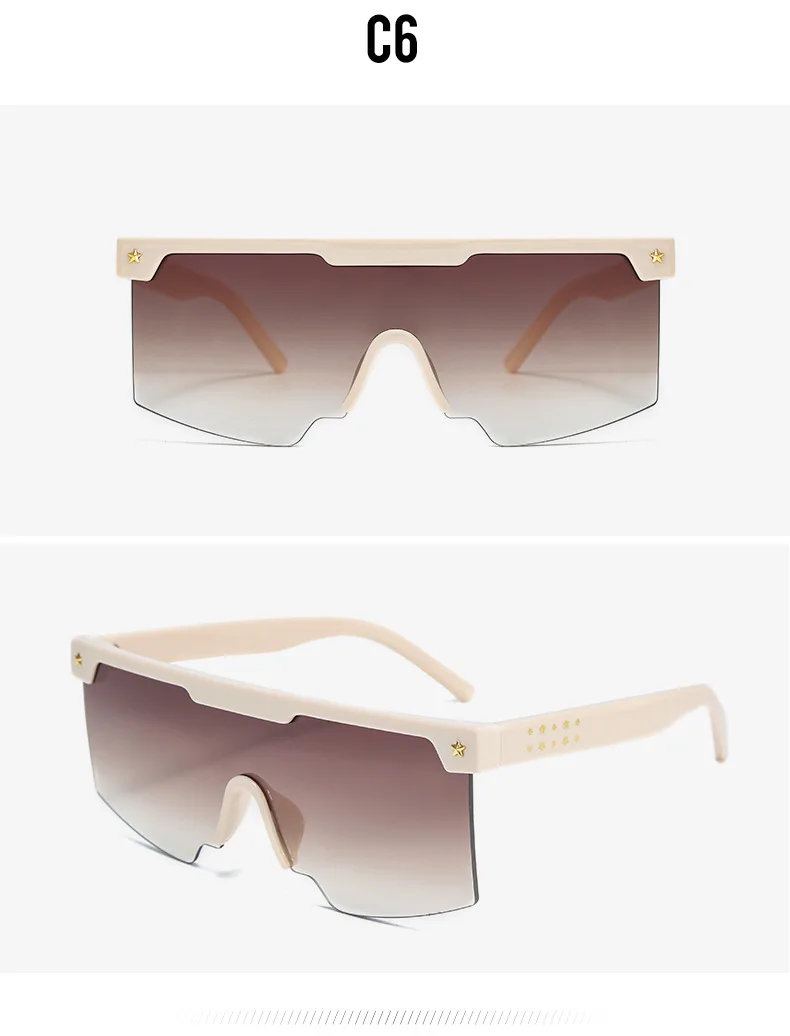 Oversized Square Sunglasses Men Luxury Brand Women Sun Glasses Vintage Designer UV400 Retro brwon Male Eyewear FML