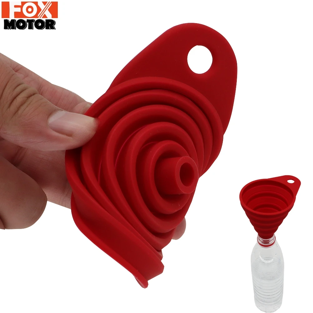 Car Fuel Funnel Universal Collapsible Silicone Funnel Gasoline Oil Fuel Petrol Diesel Water Liquid Supply Fill Moto Car Boat RV Van Home DIY