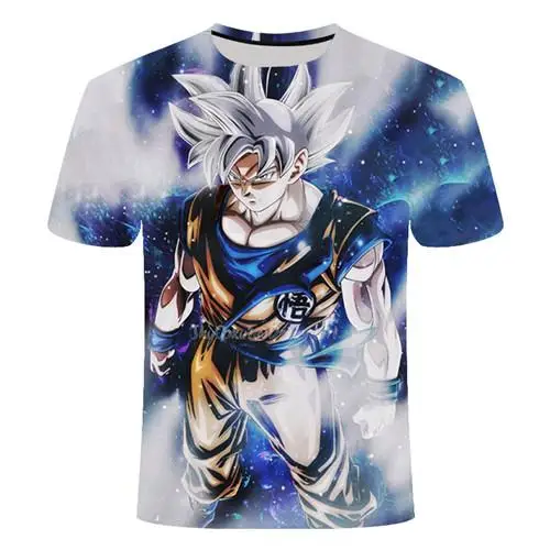Новинка, футболка с драконом и шариком, Супер Saiyan Dragon Ball Z Dbz Son, футболка Goku Japan Vegeta, уличная, белая, Азиатский Размер 6XL - Цвет: TX008
