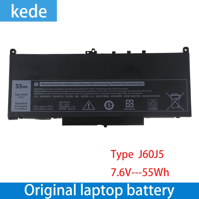 Kede ноутбук батарея J60J5 для Dell Latitude E7270 E7470 R1V85 MC34Y 242WD 7,6 V 55Wh