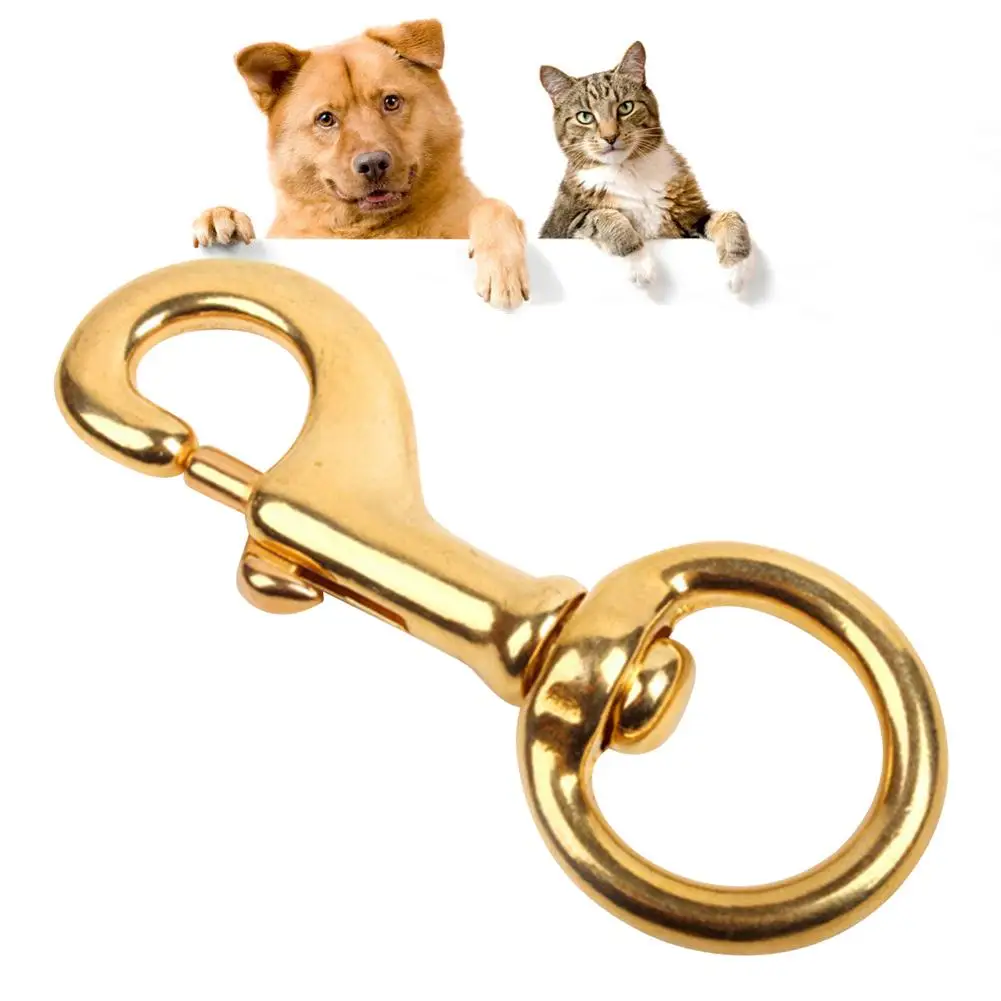 1Pc Brass Rotary Single Swivel Eye Pet Traction Rope Diving Bolt Snap Hook Buckle Dog Accessories S /M/ LSize | Дом и сад