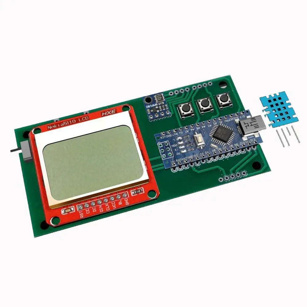 Метеостанция Nokia5110 BMP180 DHT11 для Arduino Nano набор самостоятельной сборки датчик
