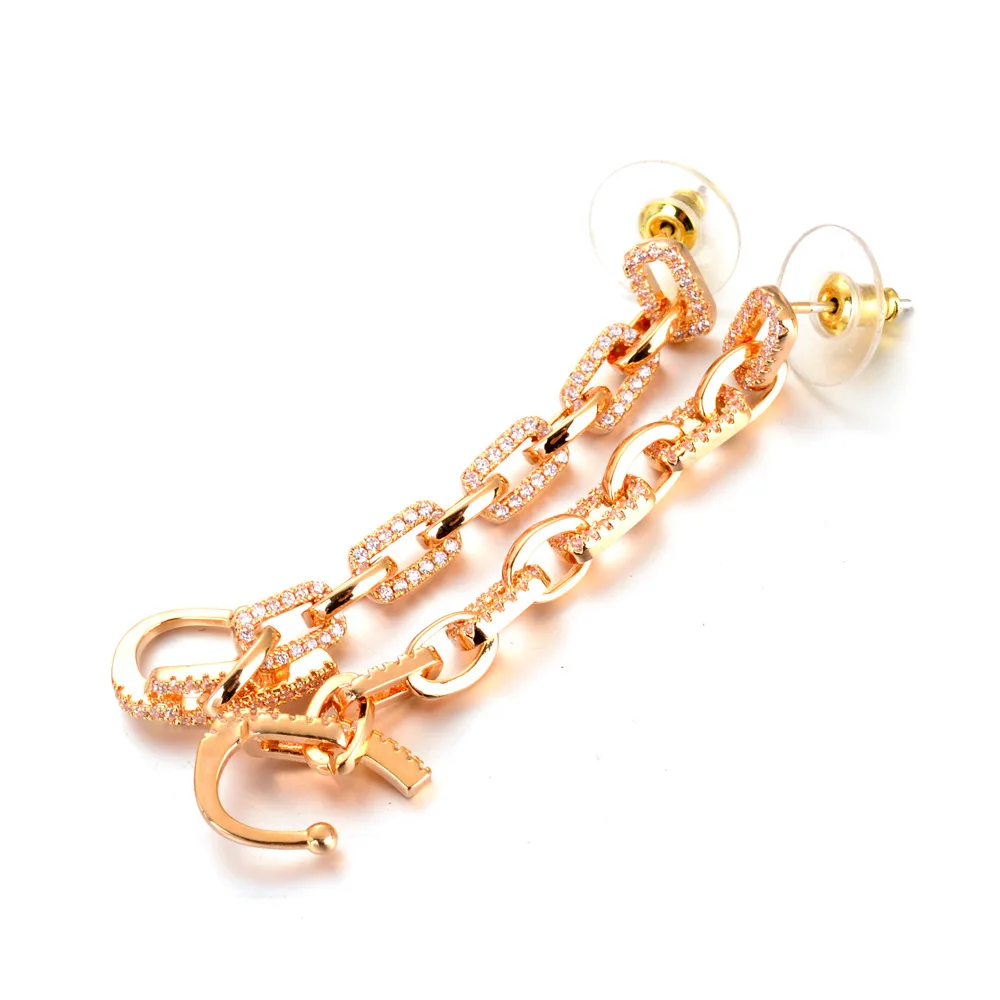 

Hot selling brand fashion personality long creative chain earrings 925 silver needle for women's party jewelry