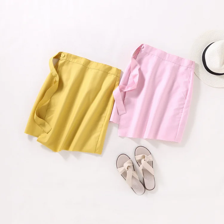 

2019 Spring High-waisted Solid Color Slim Fit A- line Skirt Summer Simple-Style Skirt Fashion New Style 7.13