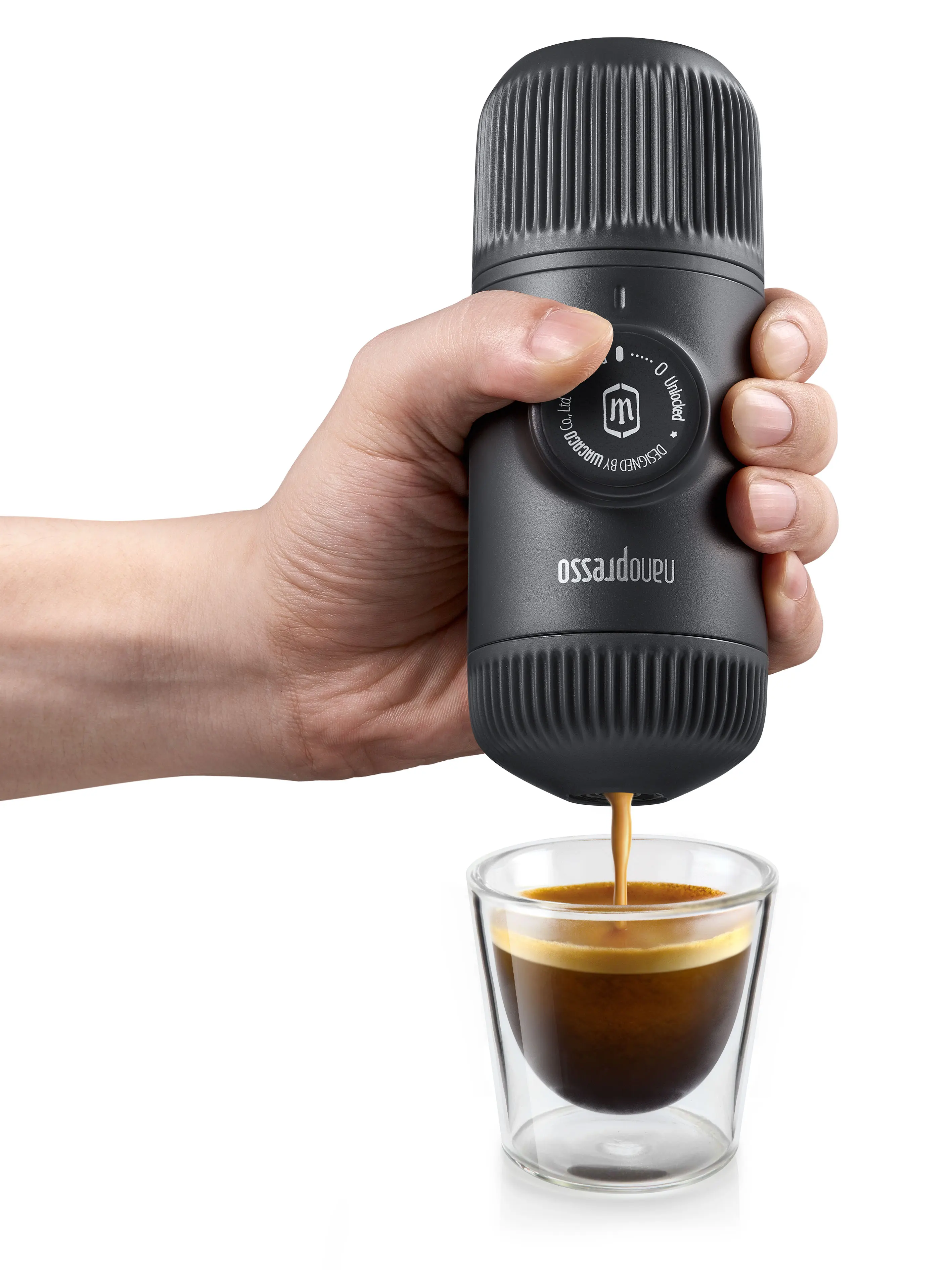 Wacaco Nanopresso Portable Espresso Maker Bundled with NS Adapter Upgrade Version of