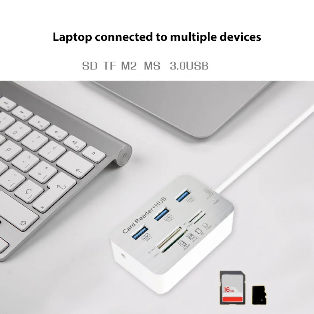 3 порта Высокоскоростной USB 3,0 концентратор TF безопасный цифровой кардридер сплиттер для телефона
