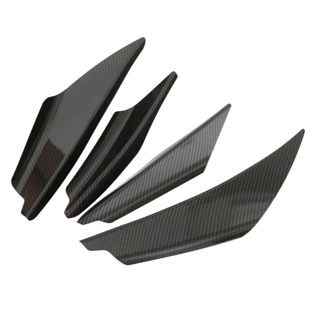 4X Durable Carbon Fiber Front Bumper Lip Splitter Fin Car Body Refit Trim