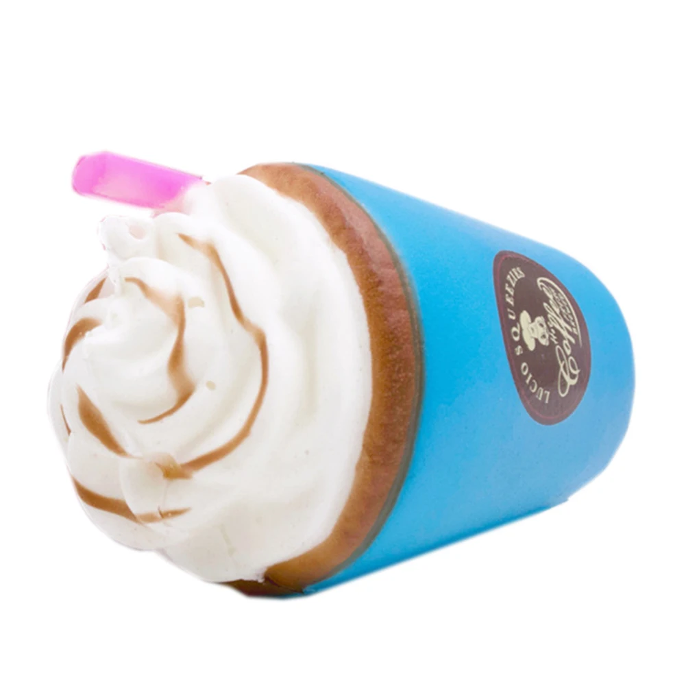 Coffee Cup Stress Reliever Squeeze Toy Gifts Aid Classic Soft Straw Slow Rising Squishy Simulation PU Ice Cream Funny