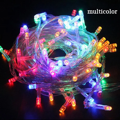 multicolor Светодиодный светильник 10 м 20 м AA на батарейках, Рождественский сад, вечерние, Свадебный декор, Сказочная гирлянда, RGB Водонепроницаемый праздничный светильник ing - Испускаемый цвет: multicolor