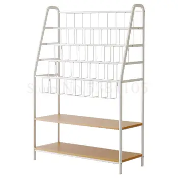 

Simple Floor Bookshelf Household Iron Art Shelf Multi-purpose Storage Shelf Book Shelf 66266
