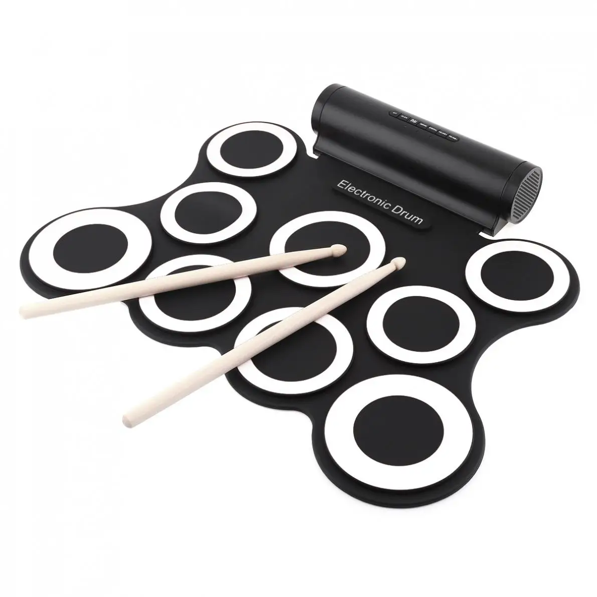 9 подушечек электронный свернутый силиконовый MIDI барабан двойные колонки стерео Электрический барабанный комплект с барабанными палочками и поддерживающей педалью Лидер продаж