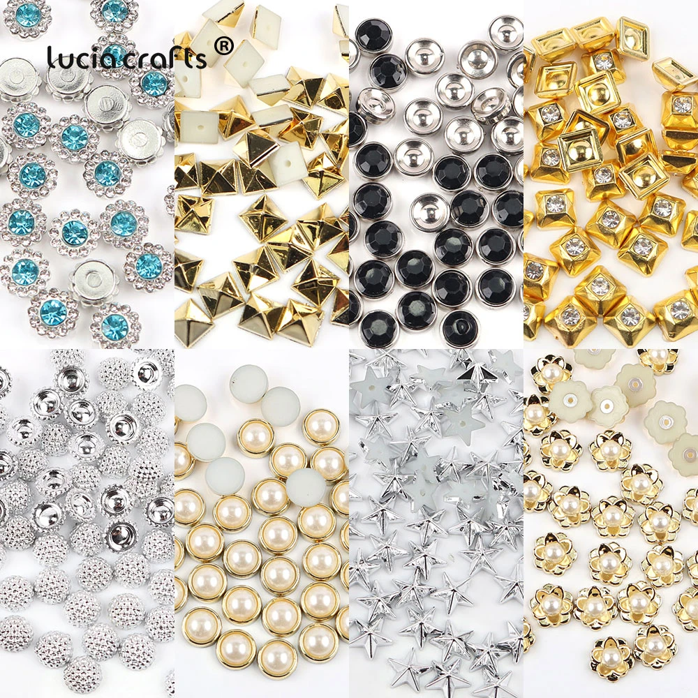 Cuentas clavadas de 50 piezas, accesorios para máquina de abalorios, estrella de diamantes de imitación para ropa DIY, accesorios para máquina de cuentas H0616, 6 13mm|Materiales artesanía DIY| - AliExpress