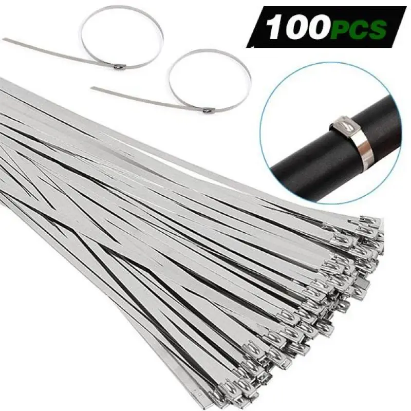 100PCS Multi-Purpose Locking Cable Metal Zip Ties | Обустройство дома