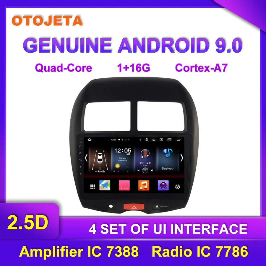 

Factory direct sale OTOJETA Android 9.0 Car Multimedia Radio For 2012 Mitsubishi ASX auto GPS Bluetooth Navigation tape recorder