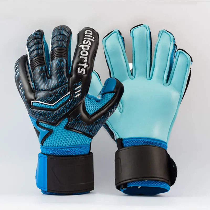 Shinestone профессиональные вратарские перчатки защита пальцев утолщенные латексные футбольные вратарские перчатки - Цвет: 882 Blue