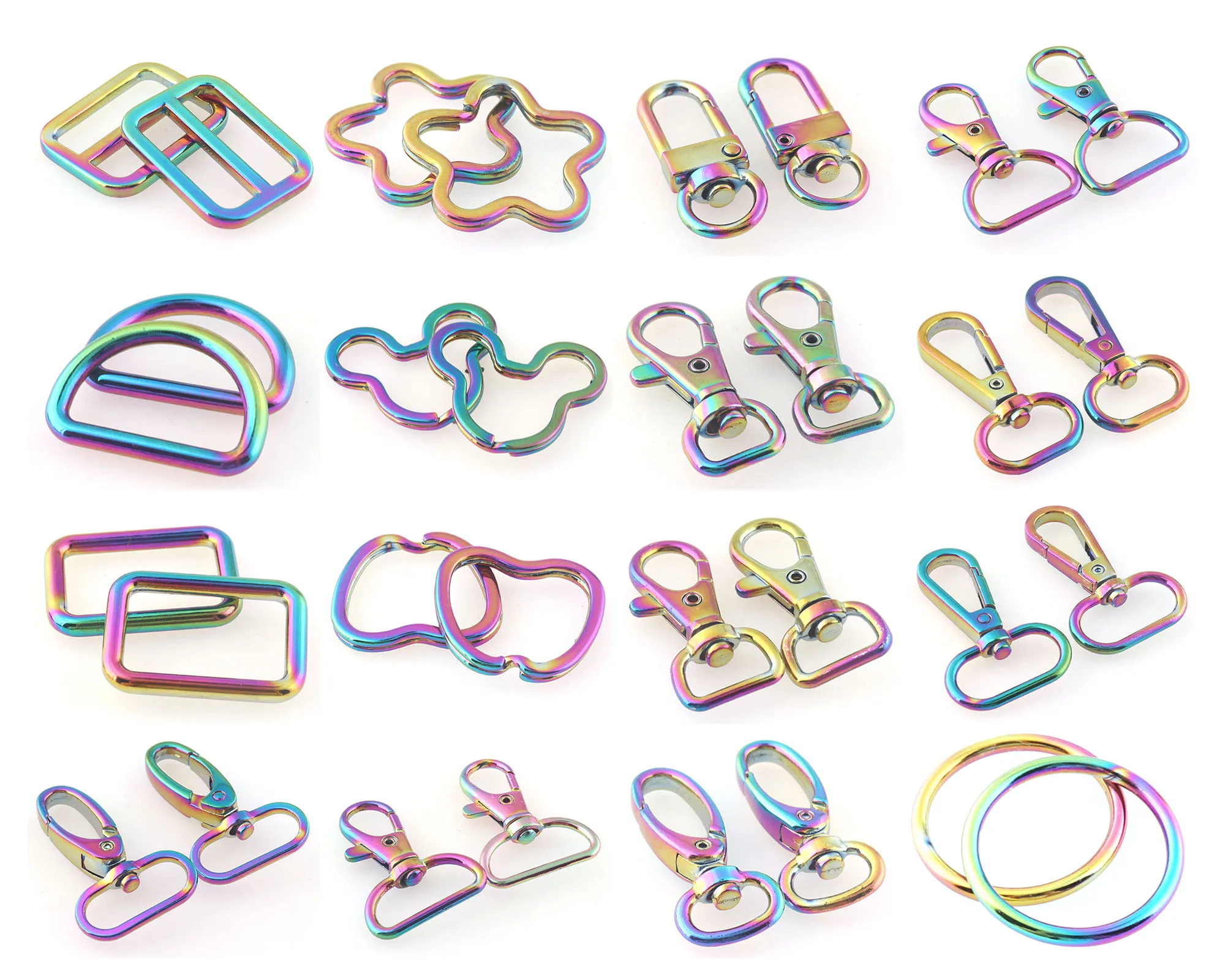 

25 мм D кольца для пряжки радужные круглые кольца, скользящие пряжки, раздельные брелоки для кожаных брелоков, ремешок для сумки