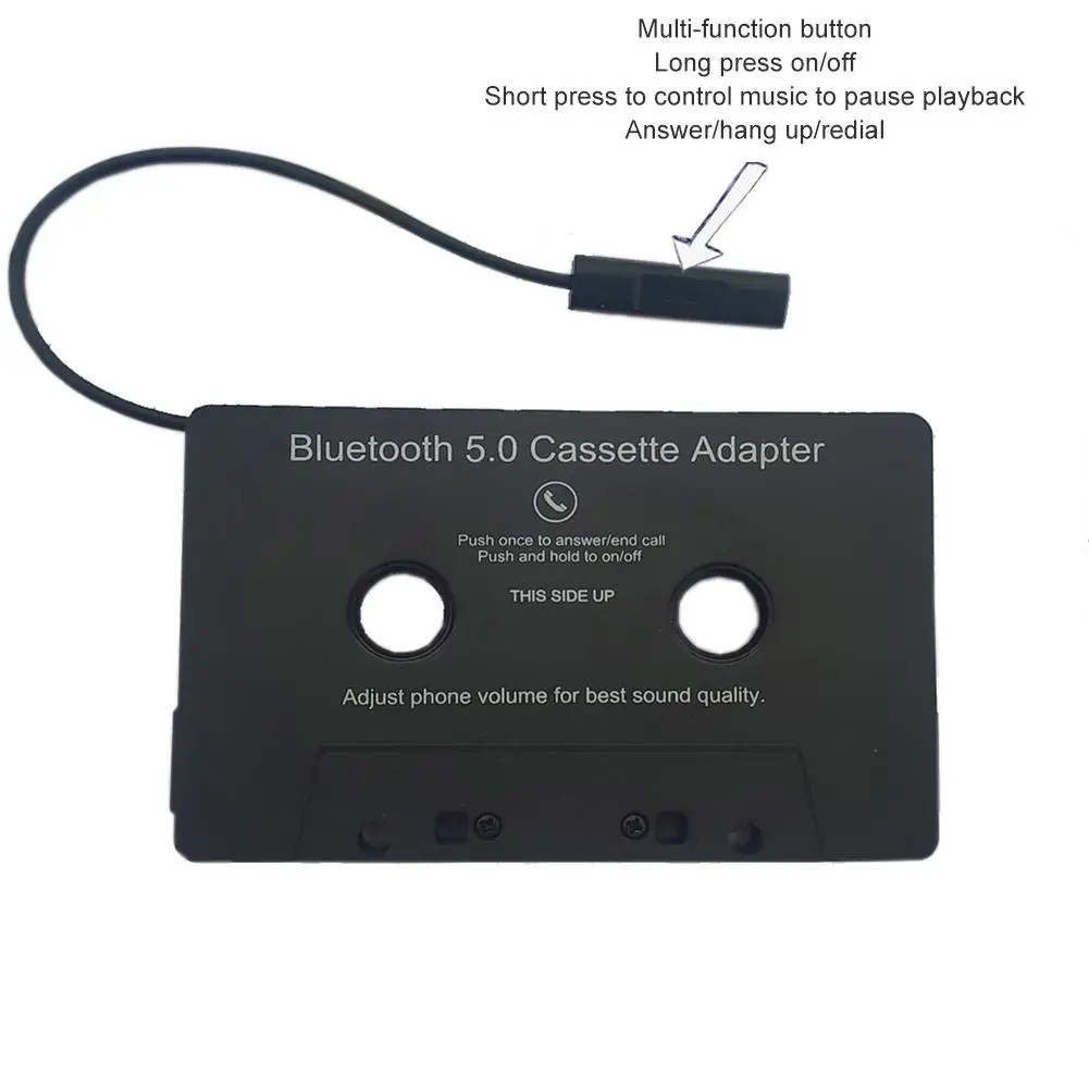 Автомобильные аксессуары Автомобильный Bluetooth аудио Кассетный к Aux адаптер для смартфонов Кассетный адаптер для автомобиля Встроенный аккумулятор