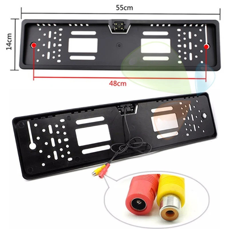 Авто парктроник ЕС Автомобильный номерной знак рамка HD ночное видение Автомобильная камера заднего вида обратная камера заднего вида с 4 Led светильник