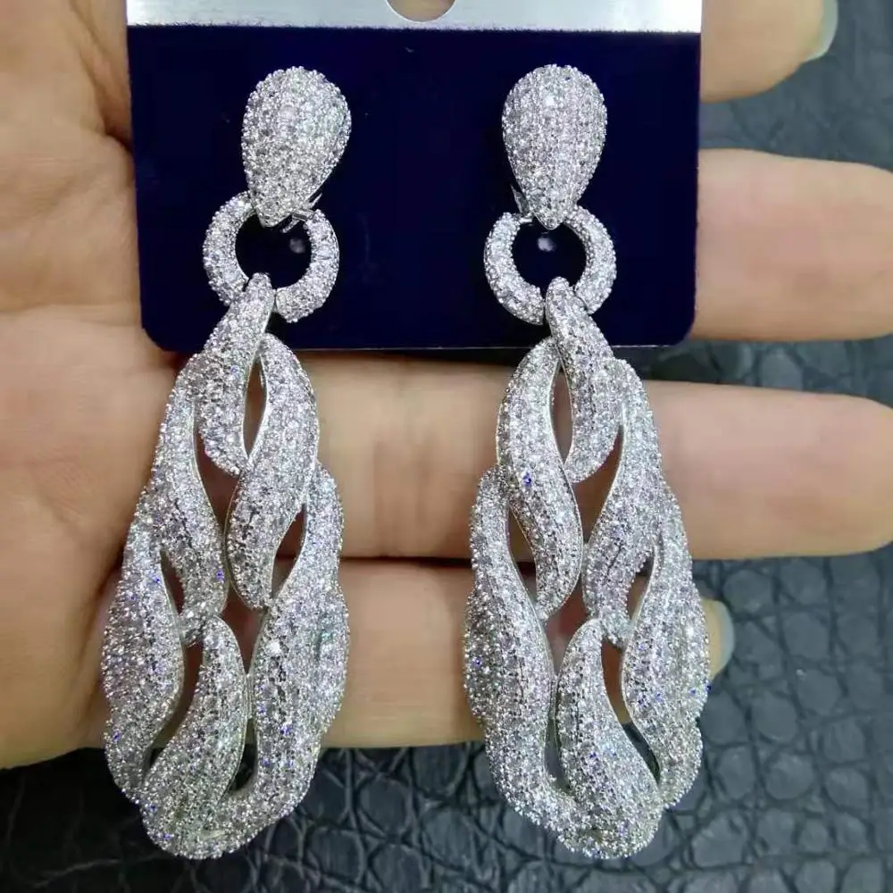 Silver GODKI, знаменитые Мики карамельные амулеты, модные женские сережки с кубическим цирконием, серьги-капли для женщин, аксессуары для свадебной вечеринки - Окраска металла: Silver