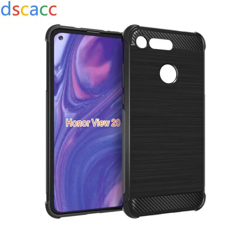 DSCACC Carbon Fiber Air Cushion TPU Cover Case for Huawei NOVA4 Lite P Smart Y7 Pro P30 Lite Honor 10 Lite Play 8A 100pcs