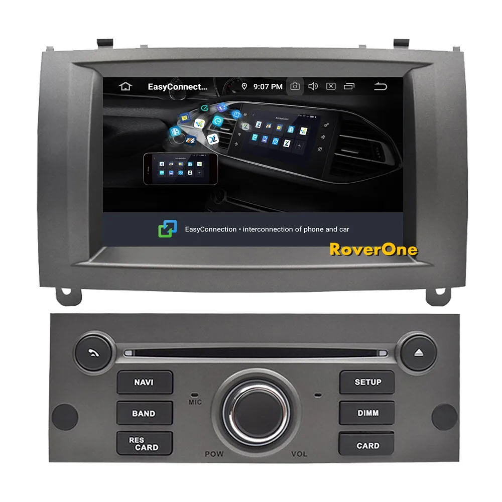 Best RoverOne Android 9.0 Car Multimedia Player For Peugeot 407 2004-2010 Radio Stereo DVD GPS Navigation For Peugeot 407 Head Unit 8