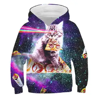 

2020 popular models hooded cartoon cat sweater boys and girls sweater spring and autumn long-sleeved hooded sweater printing