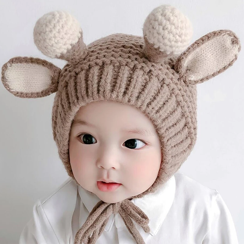 Children Hat Cartoon Thick Caps Knitted Hat for Winter Outdoor Boy Girl 