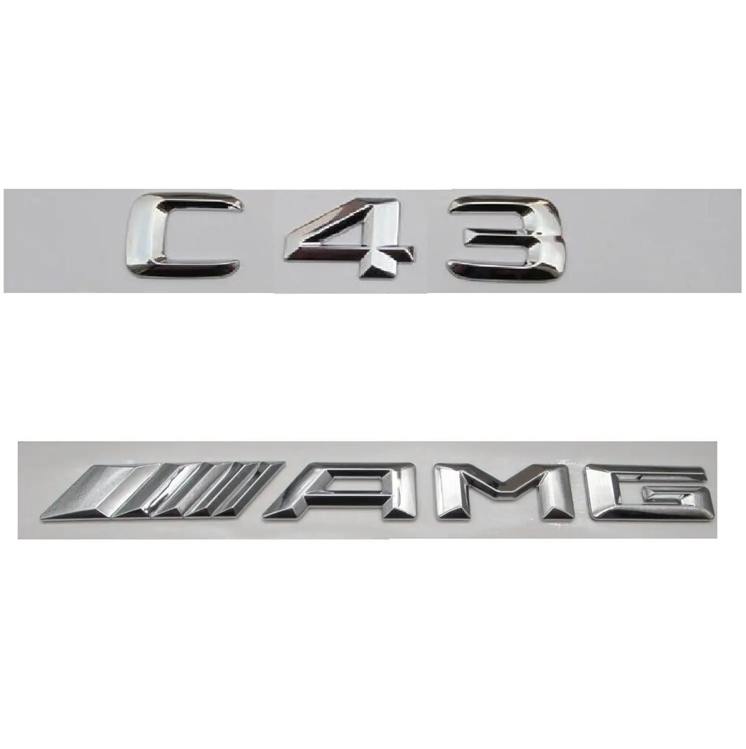 

Chrome 3D Number Letters Trunk Emblem Badges Emblems for Mercedes C43 AMG