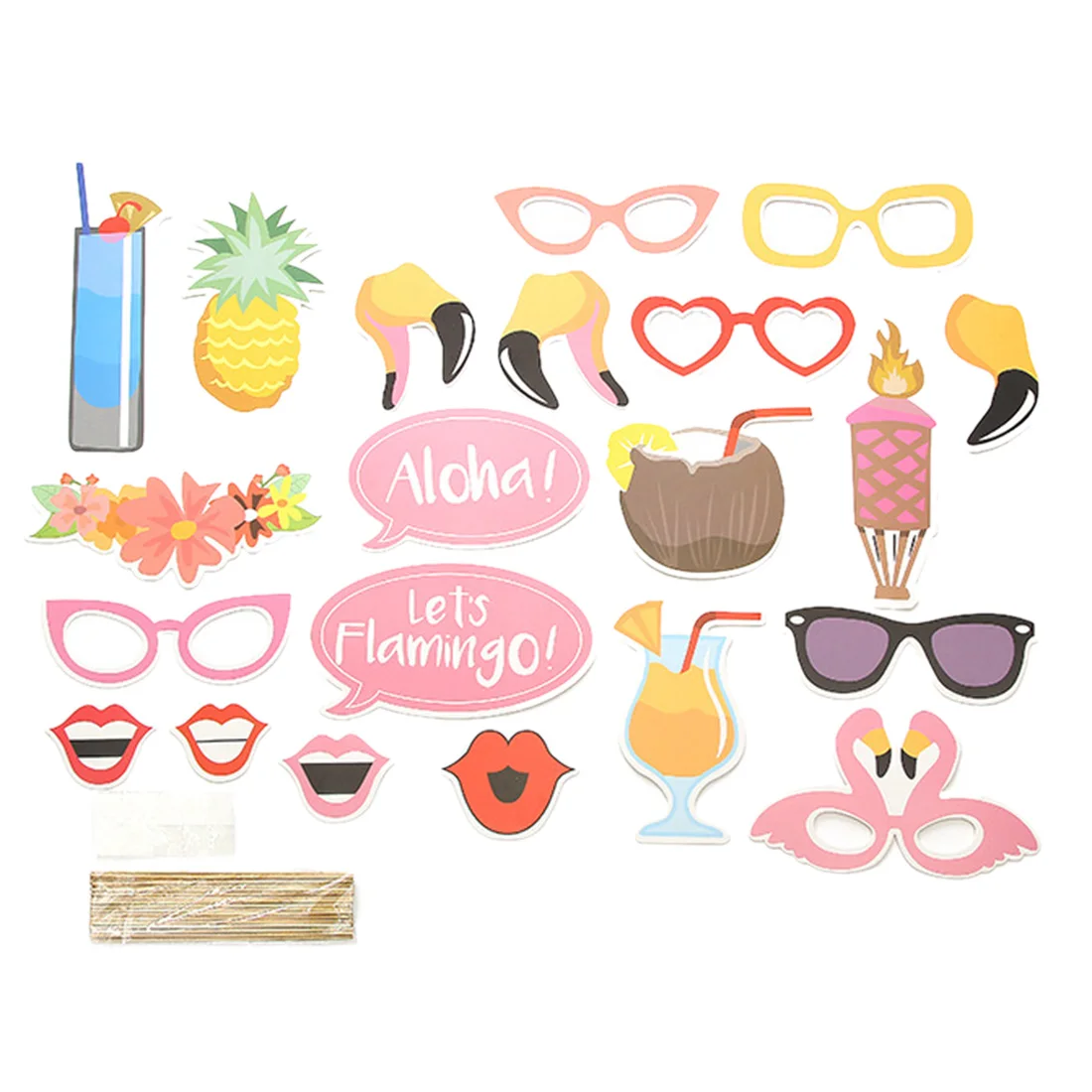 

196Pcs Hawaii Themed Kid's Party Flamingo Photo Booth Props Balloons Summer Tissue Flower Tropical Leaf Party Decorations