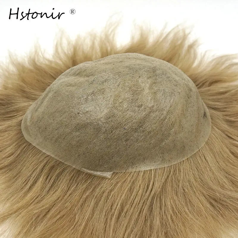 

Hstonir Simulation Scalp Super Thin Skin Toupee 0.06mm V-Loop Indian Remy Hair System Replacement No Knots H079