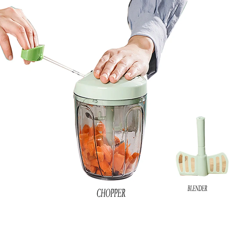 

900ML Multifunction High Speedy Design Vegetable Fruit Twist Shredder Manual Meat Grinder Chopper Garlic Cutter