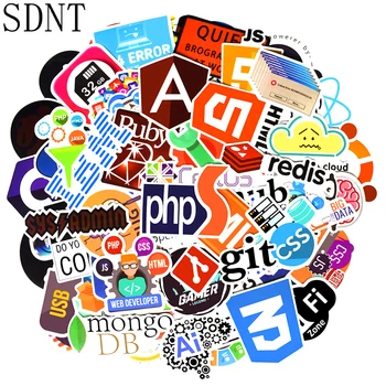 

100 PCS Programming Language Stickers Computer Software Technology Waterproof Creative Stickers for Geek DIY Laptop Luggage Bike