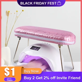 

2 Colors Wrist Soft Palm Rest Cushion Pillow Arm Stand Manicure Leather Waterproof Support Hand Holder Pad Nail Art Lamp Tool