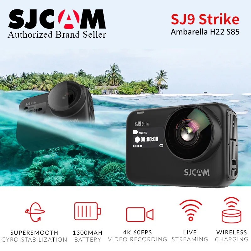

Original SJCAM SJ9 Strike Supersmooth GYRO/EIS Waterproof 4K Action Camera Wireless Charging Live Streaming Sports Camera